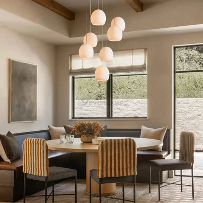 Arica Round Alabaster Chandelier Light