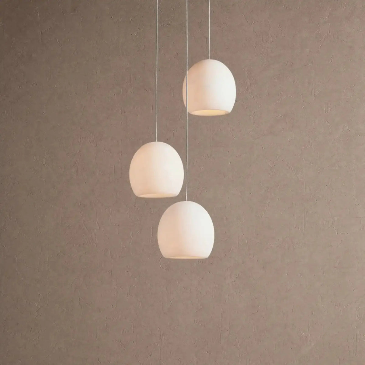 Arica Round Alabaster Chandelier Light - 3-Light