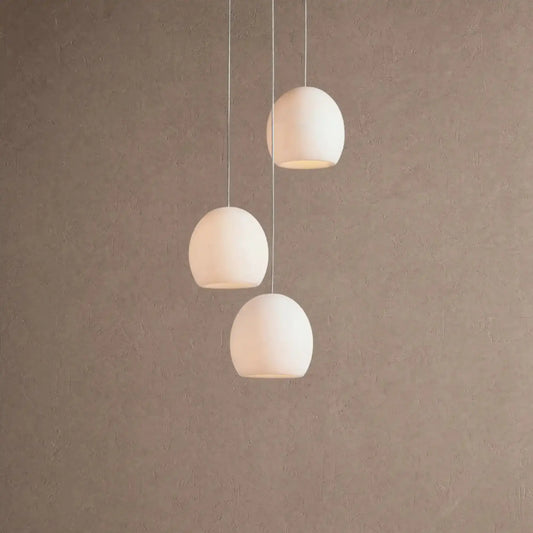 Arica Round Alabaster Chandelier Light - 3-Light