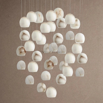Arica Round Alabaster Chandelier Light