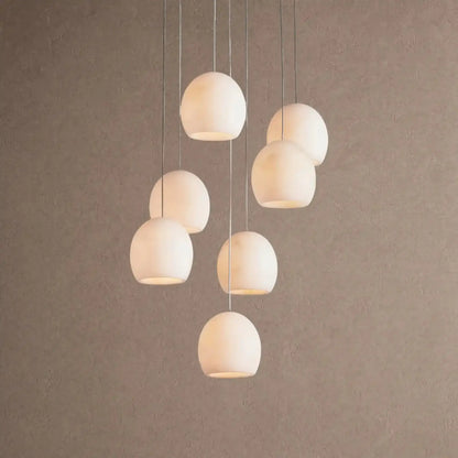 Arica Round Alabaster Chandelier Light - 7-Light