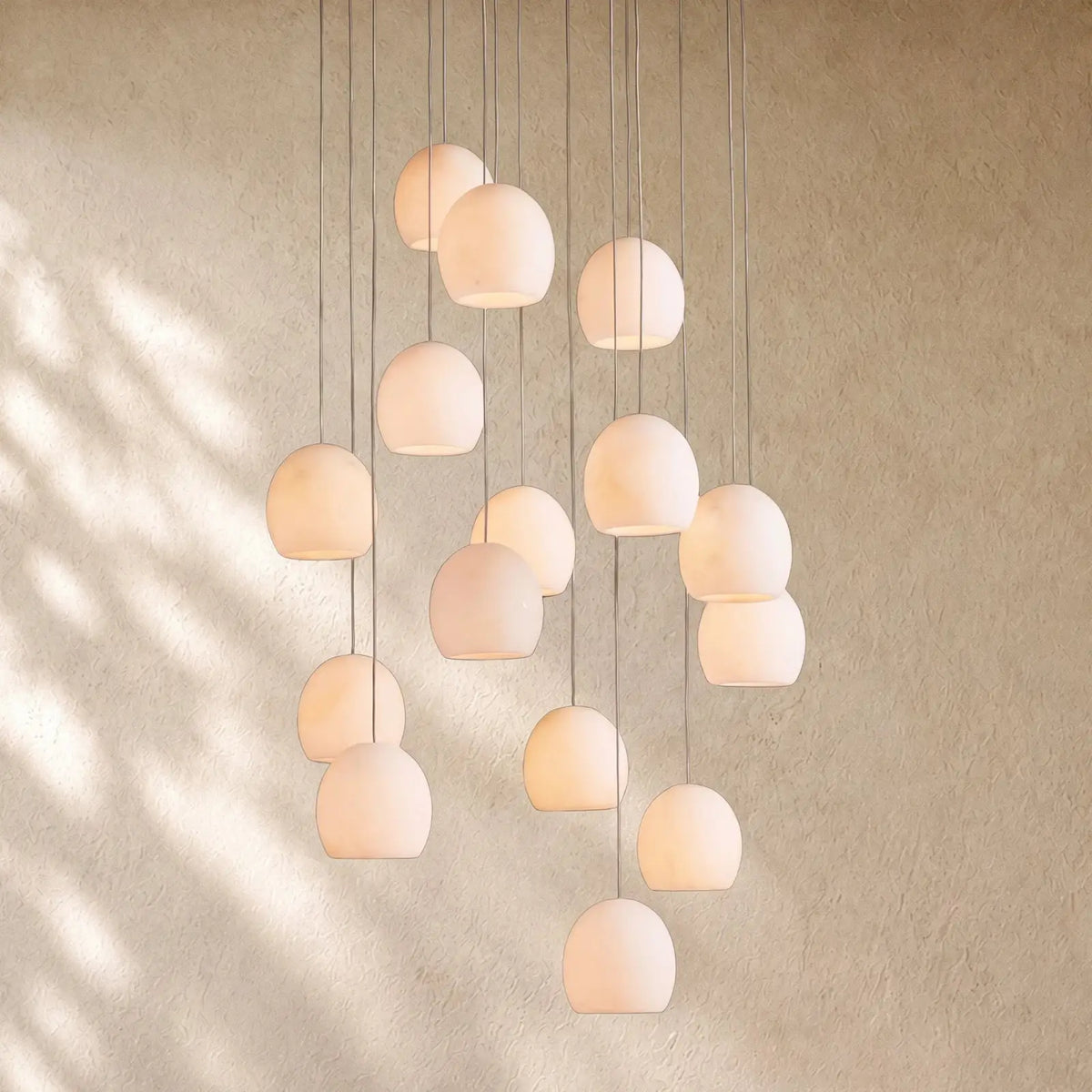 Arican Round Alabaster Chandelier - 15-Light