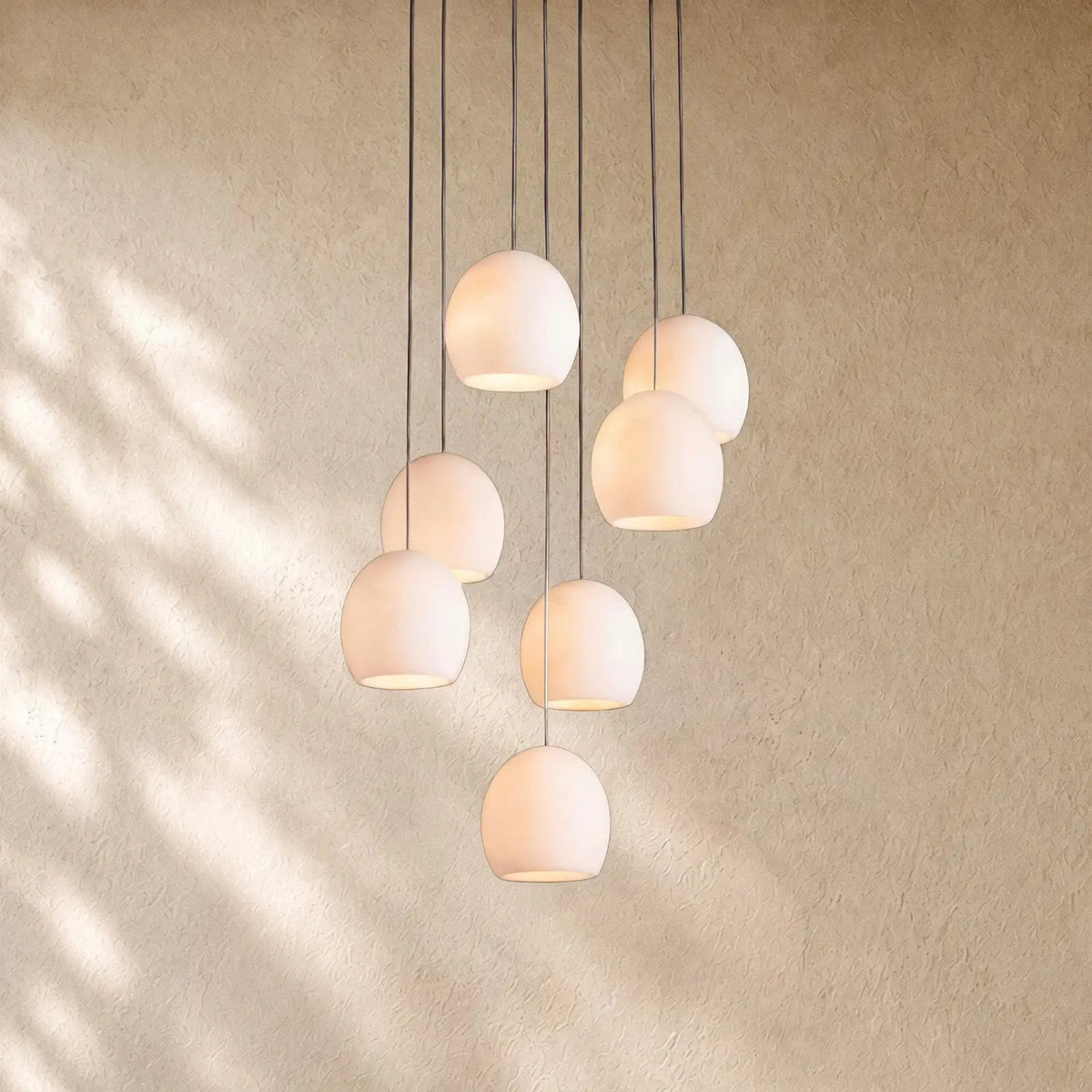 Arican Round Alabaster Chandelier - 7-Light