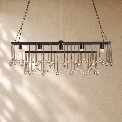 Aubray Rectangular Chandelier - Bronze / 47“