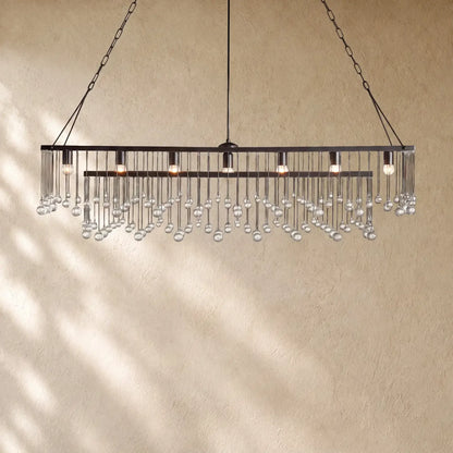 Aubray Rectangular Chandelier - Bronze / 60“”