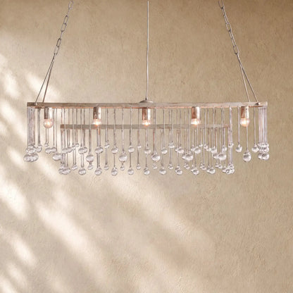 Aubray Rectangular Chandelier - Silver / 47“
