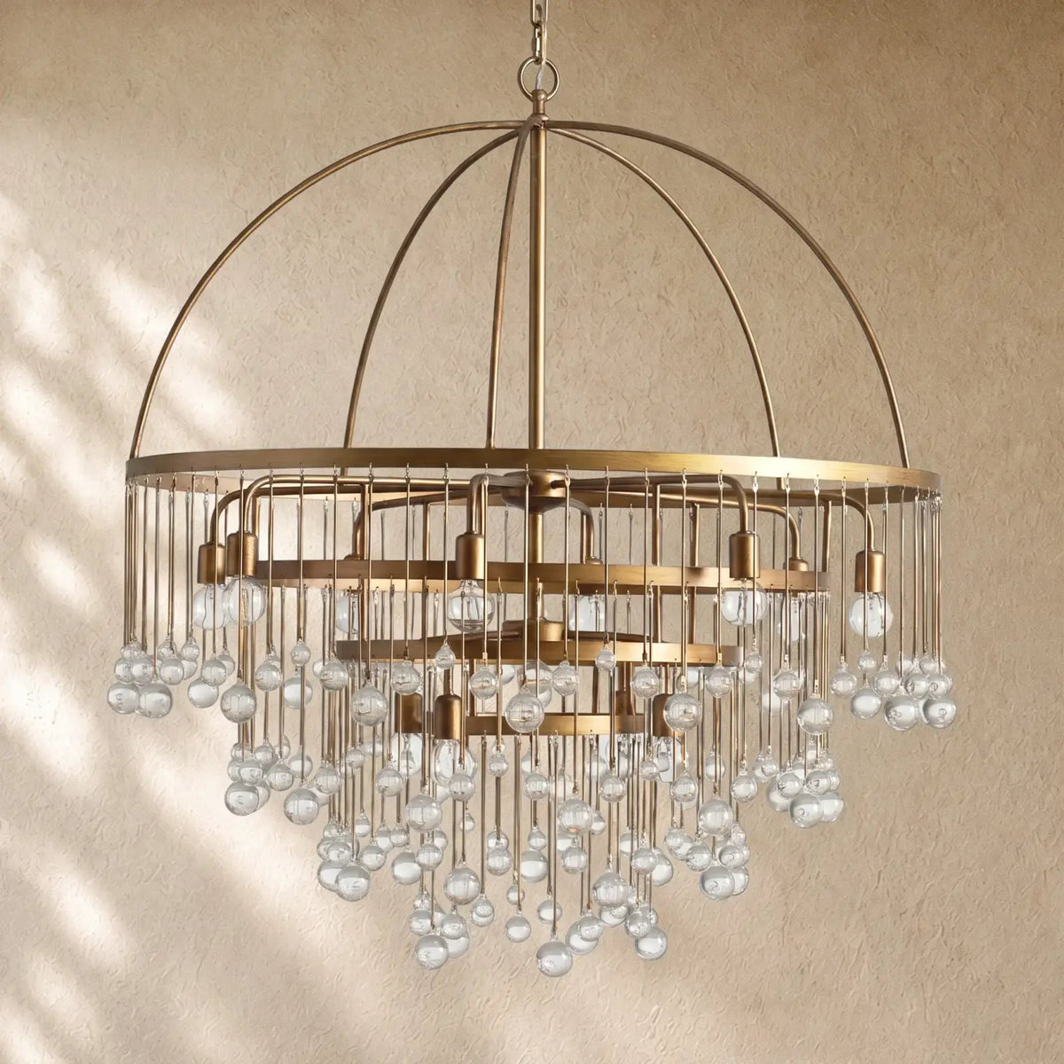 Aubray Round Chandelier - Brass / 4-Tier 8-Light