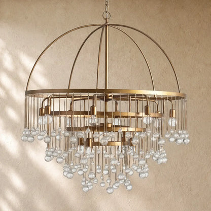 Aubray Round Chandelier - Brass / 4-Tier 8-Light