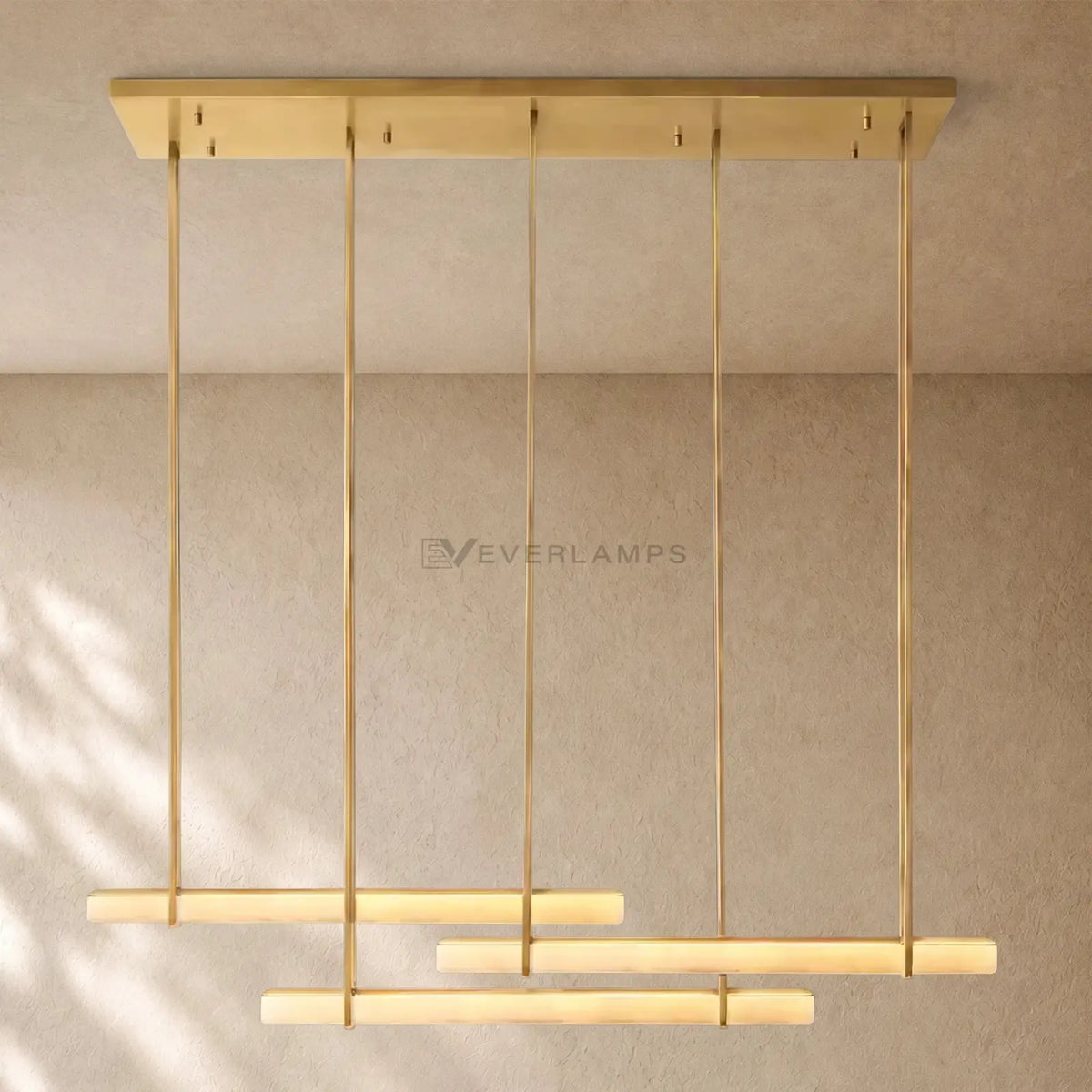 Audubom Alabaster Triple Bar Linear Chandelier