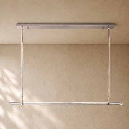 Audubom Crystal Horizontal Single Bar Linear Chandelier - Nickel / Grand