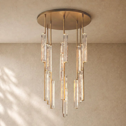 Audubom Crystal Round Chandelier - 40“ / Lacquered Burnished Brass / Classic
