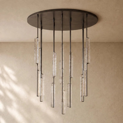 Audubom Crystal Round Chandelier - 56” / Bronze / Classic