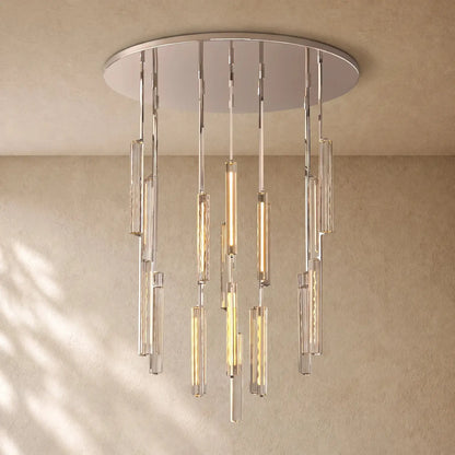 Audubom Crystal Round Chandelier - 56” / Polished Nickel / Classic