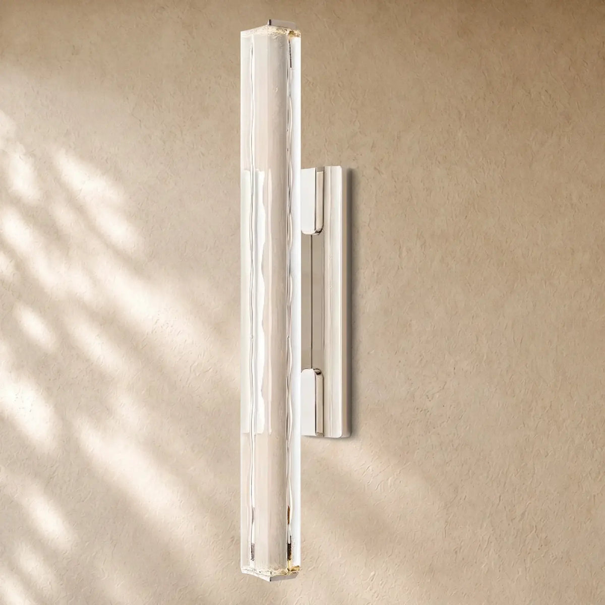 Audubom Crystal Single Sconce - 25’’ / Nickel