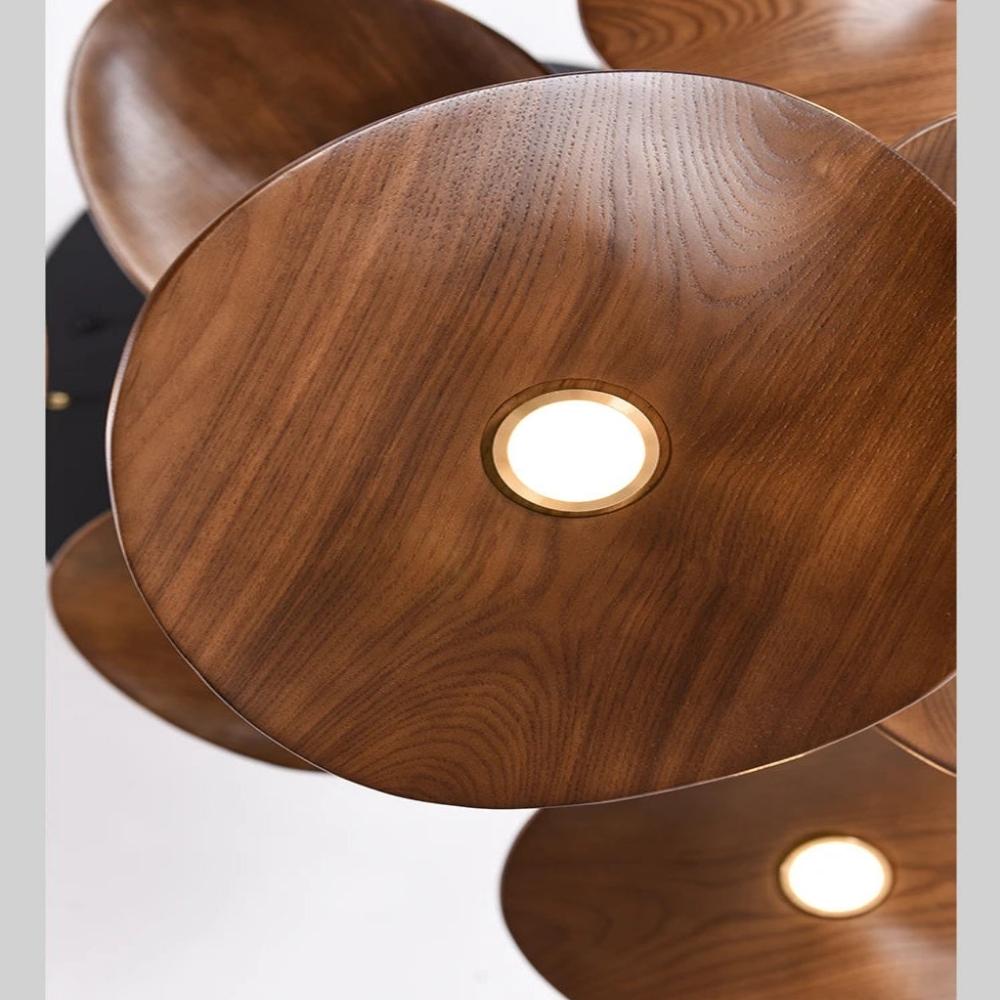 Bidi Multi Light Pendant Chandelier - Light WoodRound 10 Lighteverlamps