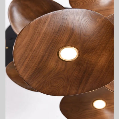 Bidi Multi Light Pendant Chandelier - Light WoodRound 10 Lighteverlamps