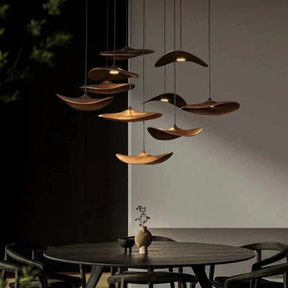 Bidi Multi Light Pendant Chandelier - Light WoodRound 10 Lighteverlamps