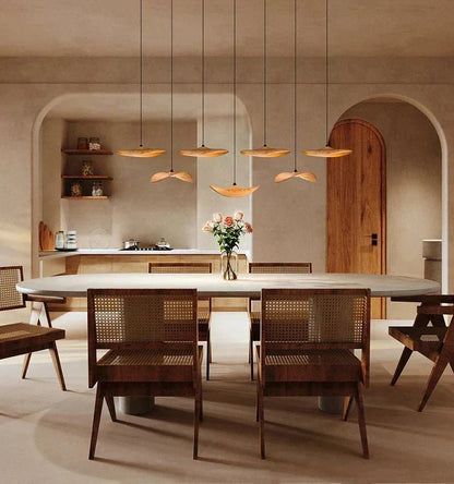 Bidi Multi Light Pendant Chandelier - Dark WoodLong 7 Lighteverlamps