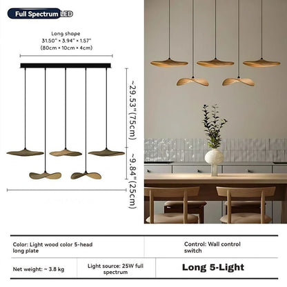 Bidi Multi Light Pendant Chandelier - Light WoodLong 3 Lighteverlamps
