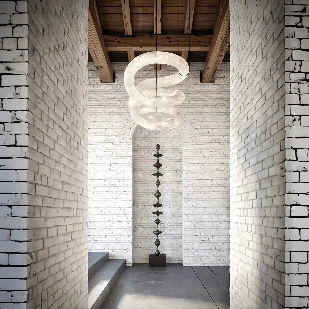 everlamps Infinity Massive Alabaster Chandelier - L96"xW31"xH24"Warm WhiteBlackeverlamps