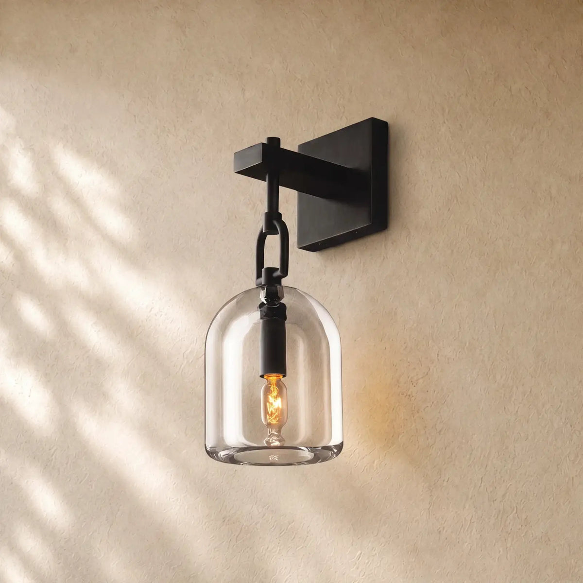 Botanical Cloche Wall Sconce - Matte Black