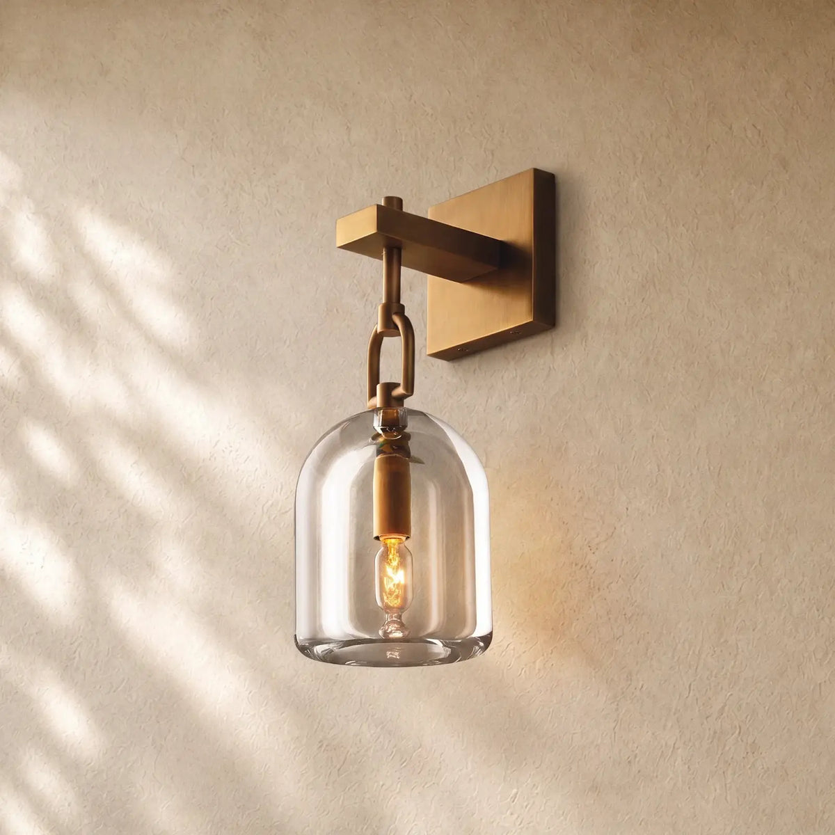 Botanical Cloche Wall Sconce - Vintage Brass
