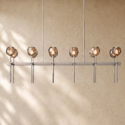 Boulee de Cristal Double Linear Chandelier 60’’ - Clear / Nickle