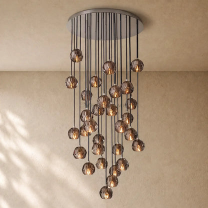 Boulee de Cristal Glass Round Cluster Chandelier