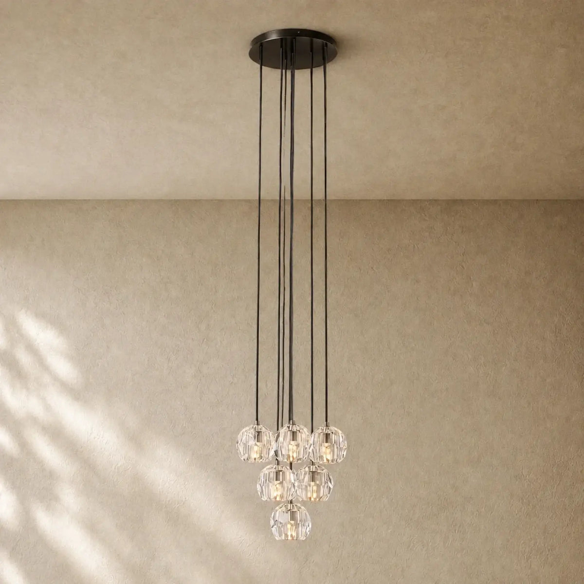 Boulee de Cristal Glass Round Cluster Chandelier - Bronze / 14’’ / Clear
