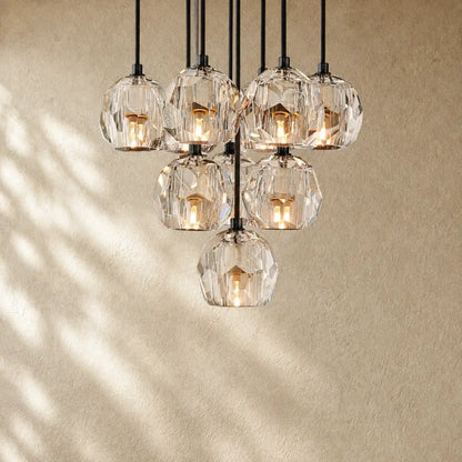 Boulee de Cristal Glass Round Cluster Chandelier - Bronze / 14’’ / Smoke