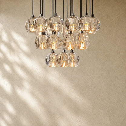 Boulee de Cristal Glass Round Cluster Chandelier - Bronze / 19’’ / Smoke