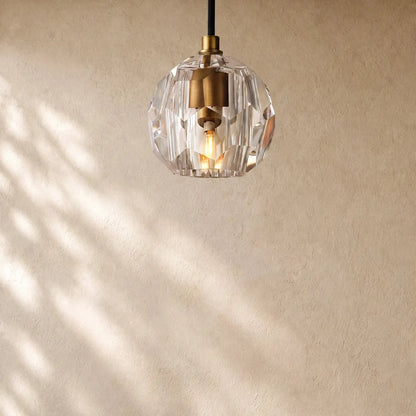 Boulee de Cristal Pendant Light - Lacquered Brass / Clear / Cord