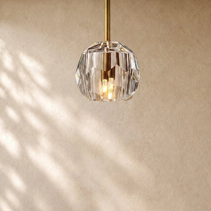 Boulee de Cristal Pendant Light - Lacquered Brass / Clear / Rods