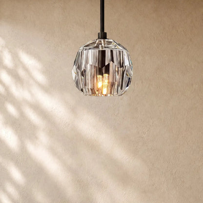 Boulee de Cristal Pendant Light - Matte Black / Clear / Cord