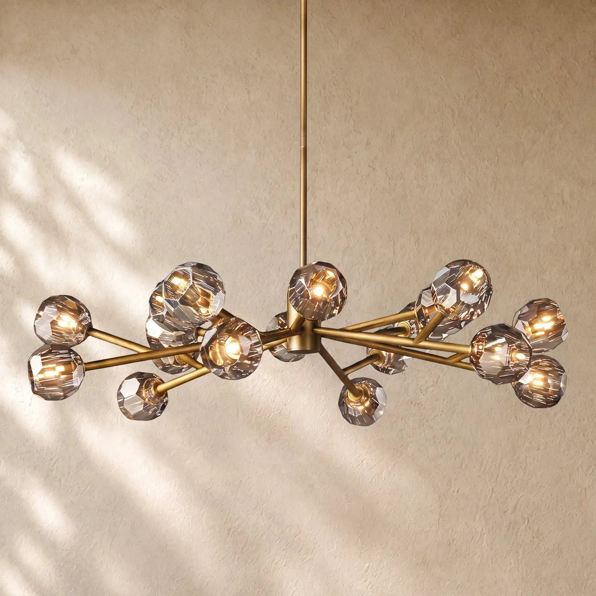Boulee De Cristal Round Chandelier 24’’ 36’’ 48’’ 60’’ 72’’ - 48’’ / Smoke / Brass
