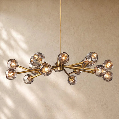 Boulee De Cristal Round Chandelier 24’’ 36’’ 48’’ 60’’ 72’’ - 48’’ / Smoke / Brass