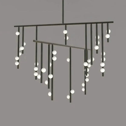 Brass Drop System Chandelier