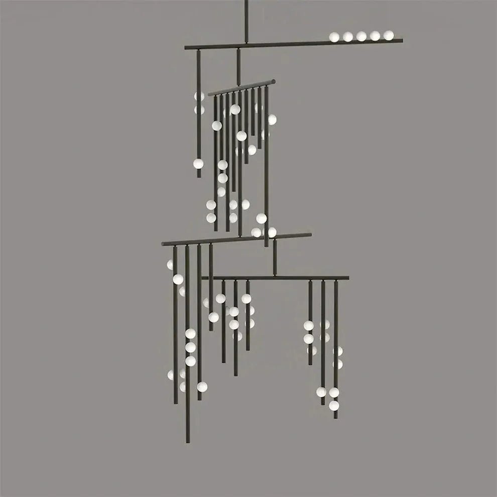 Brass Drop System Chandelier
