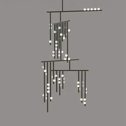 Brass Drop System Chandelier