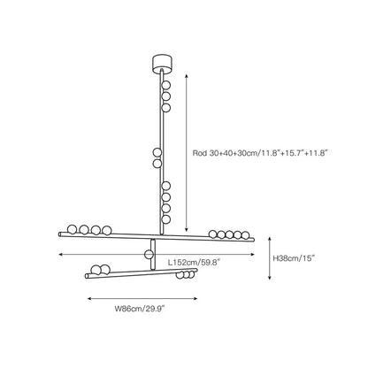 Brass Drop System Chandelier
