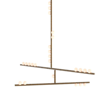 Brass Drop System Chandelier
