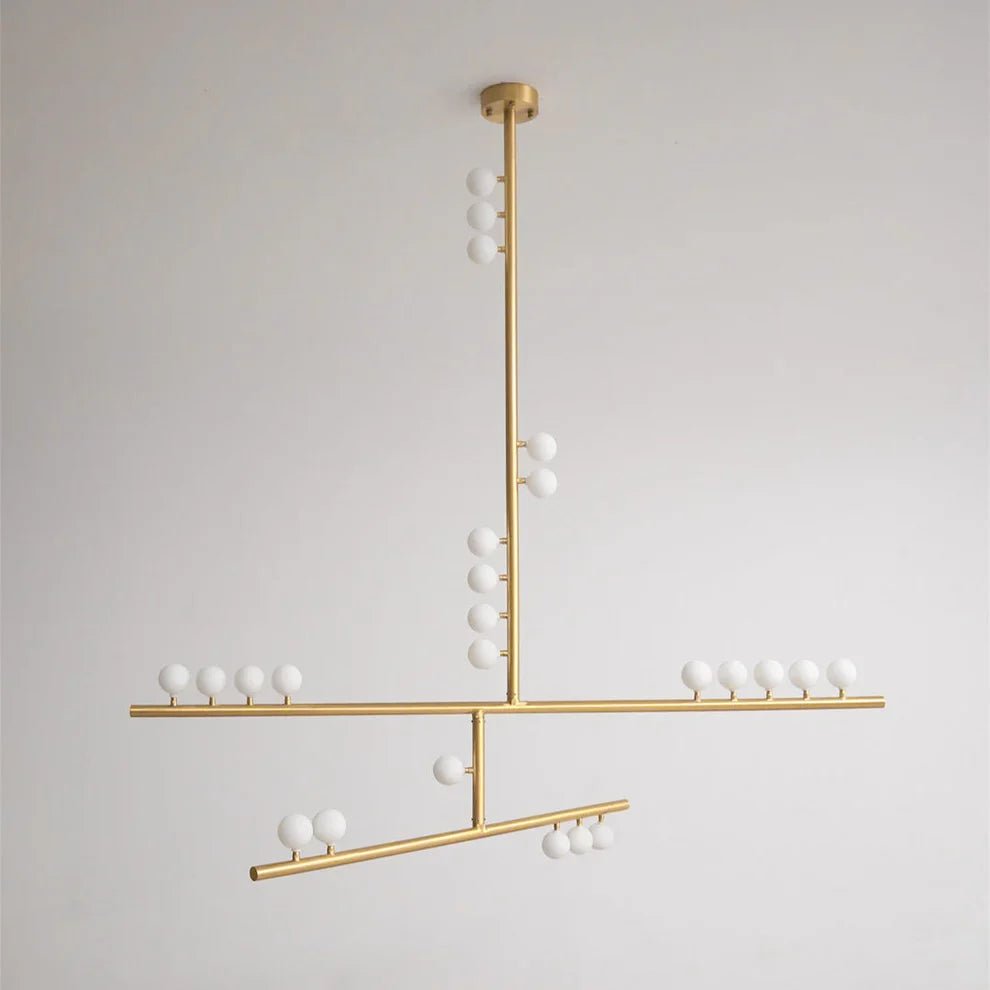 Brass Drop System Chandelier
