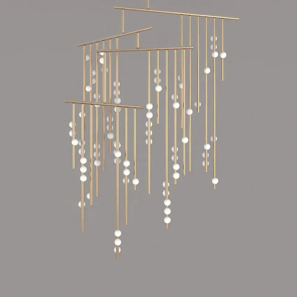 Brass Drop System Chandelier