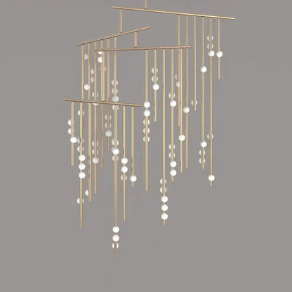 Brass Drop System Chandelier