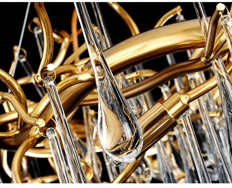 Teardrop Branch Round Long Tear Crystal Chandelier