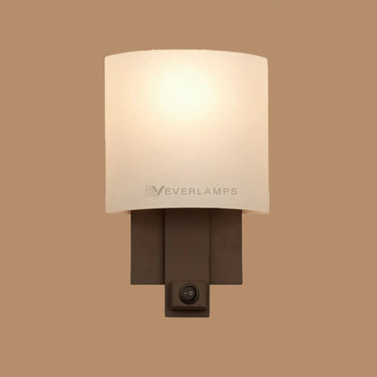 Calder Dark Bronze Wall Sconce with Switch and Fabric Shade