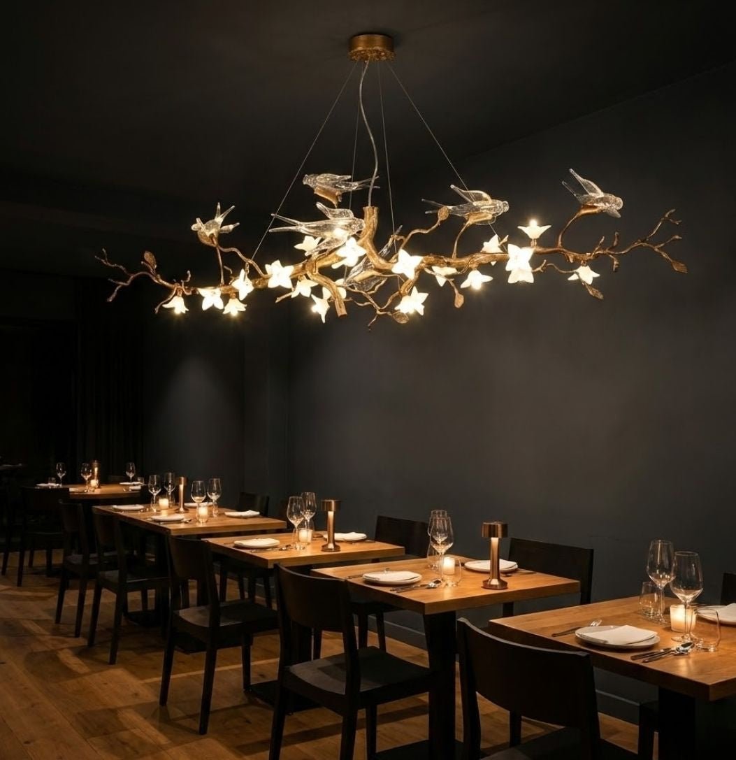 Calyx Bird Branch Chandelier for Dining Room - Copper49.2" (125cm)Warm White 3000Keverlamps