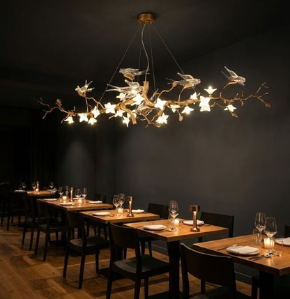 Calyx Bird Branch Chandelier for Dining Room - Copper49.2" (125cm)Warm White 3000Keverlamps