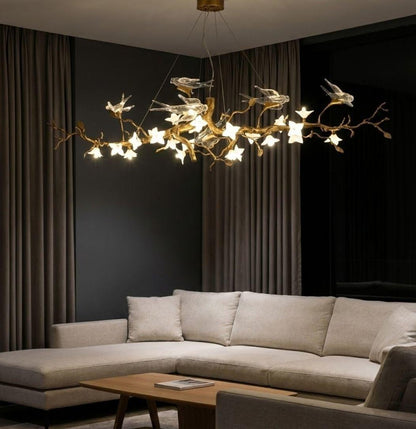 Calyx Bird Branch Chandelier for Dining Room - Copper49.2" (125cm)Warm White 3000Keverlamps