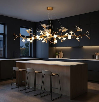 Calyx Bird Branch Chandelier for Dining Room - Copper49.2" (125cm)Warm White 3000Keverlamps